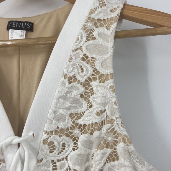 Venus creamy white lace top with criss cross tie front detail romantic - Picture 11 of 12